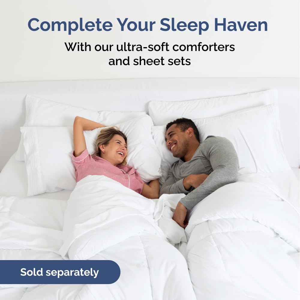 Wrap Around Dust Ruffle Bed Skirt 2 Pillowcases - Queen Size White