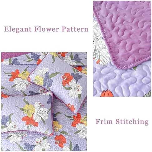 Heymybed Floral Quilt Set Queen Size 3 Piece