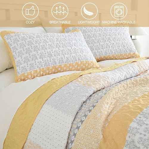 WONGS BEDDING Boho Stripe Quilt Set 3 Piece Full Size