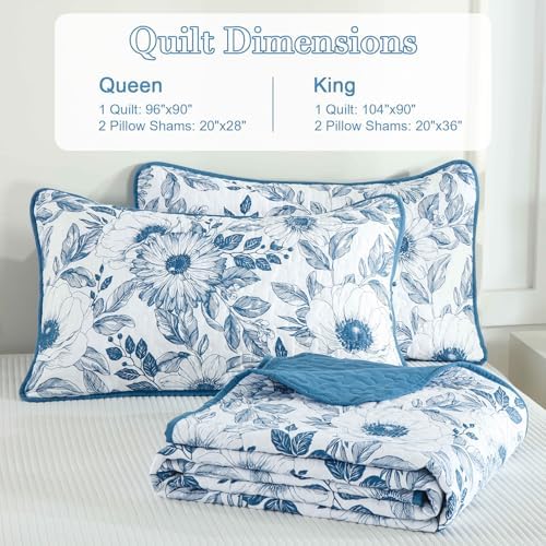 Drucon King Size Floral Quilt Set 3 Pieces