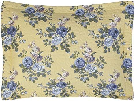 Laura Ashley Queen Quilt Set with Shams Linley Yellow