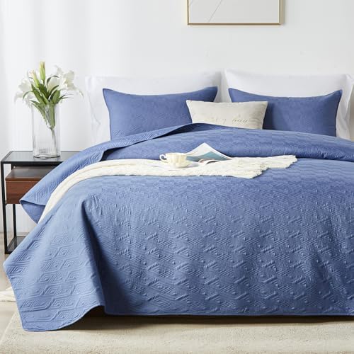 Decoreagy King Size Quilt Set with Diamond Pattern