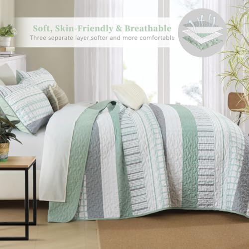 DJY Striped Quilt Set King Size