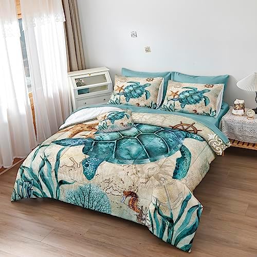 Merryword 8-Piece Ocean Turtle Bed In A Bag