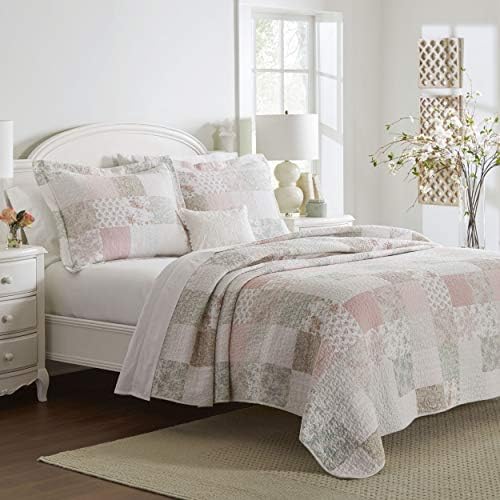 Laura Ashley Twin Quilt Set with Matching Sham