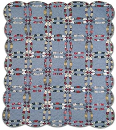 Blue Cascade Queen Quilt 4-Piece Set - Hand-Cut Patchwork Cotton 1