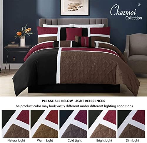 Chezmoi Collection Upland 7-Piece Quilted Comforter Set King