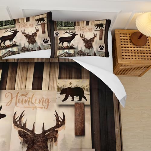 Black Deer Comforter Set Full Size with 2 Pillow Cases