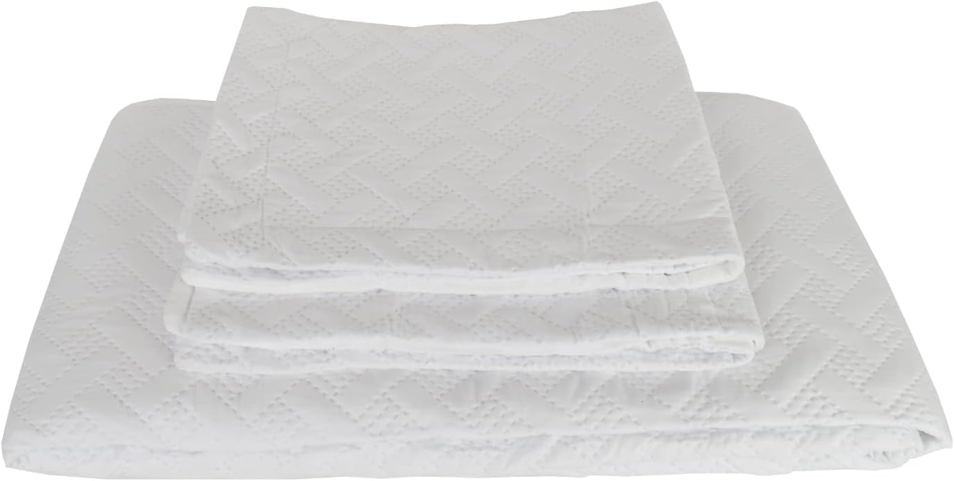 Altatac Reversible Ultra Soft Quilt Set 3 Piece Queen White