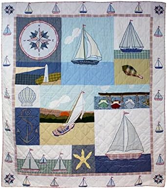 Patch Magic Sailboats Voyage Super Queen Quilt Set