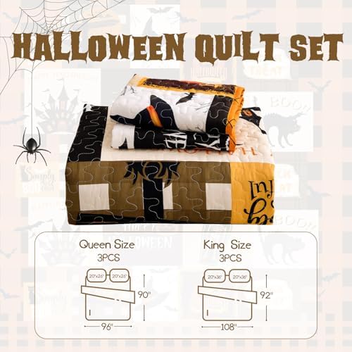Luxudecor Halloween Quilt Set King Size