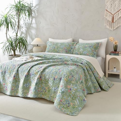 Sanracie 100 Cotton Oversized King Quilt Set 3Pcs