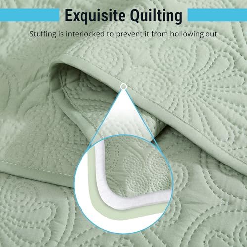 HLCME Benji 3-Piece Quilt Set Sage Green