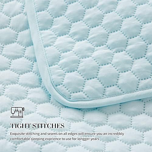 HENGWEI Queen Size Lightweight Blue Bedspread Set