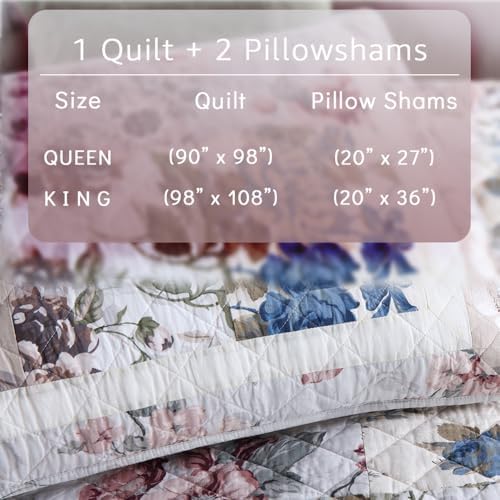 Camandy Cotton Reversible Quilt Bedding Set 3 Pieces King Size