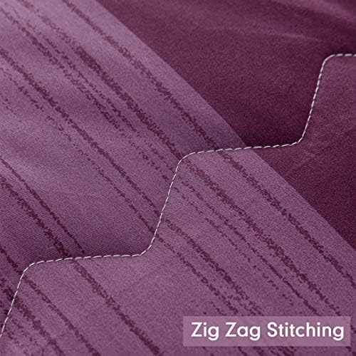 SLEEPBELLA King Size Comforter Set Grey Paisley Purple