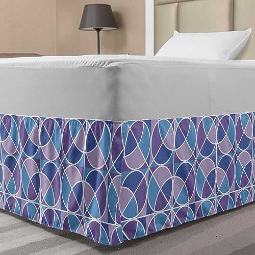 Lunarable Modern Elastic Bed Skirt with Abstract Mosaic Design 1