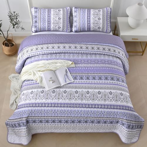 Goodidea Lilac Boho Quilt Set King Size 3 Piece