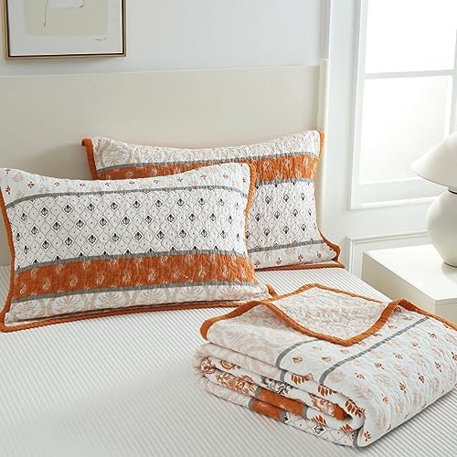 Floral Queen Quilt Set 100 Cotton Reversible