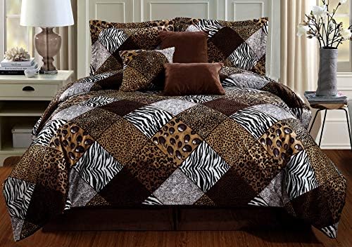 Grand Linen 7 Piece Cal King Animal Print Comforter Set 1