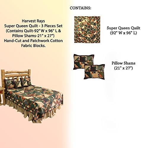 Patch Magic Harvest Rays Super Queen Quilt Set 3 Pieces