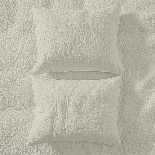 Palassio Beige Paisley Cotton Quilt Set King Size