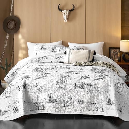 Wake In Cloud Western Quilt Set King Size 3-Piece