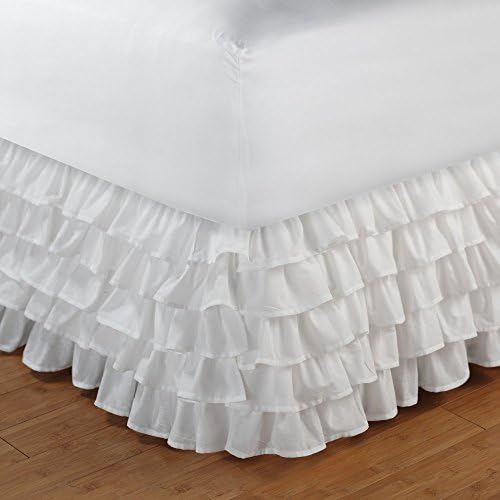 Greenland Home Fashions Multi-Ruffle White 15-inch Drop Bedskirt Twin