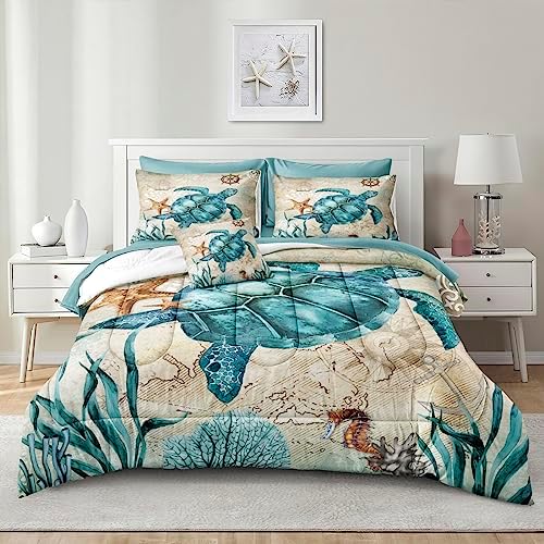 Merryword 8-Piece Ocean Turtle Bed In A Bag