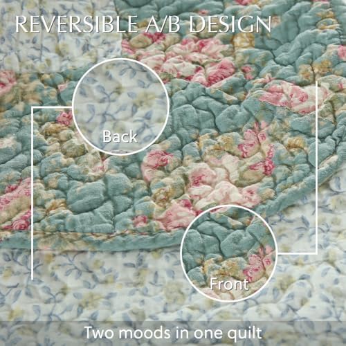 Cotton Bedspread Quilt Set 3 Piece Reversible King Size