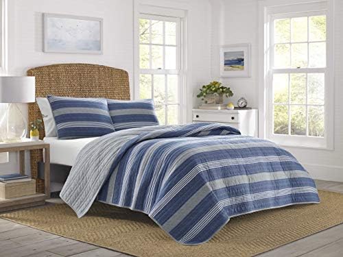 Nautica King Quilt Set with Shams Saltmarsh Blue