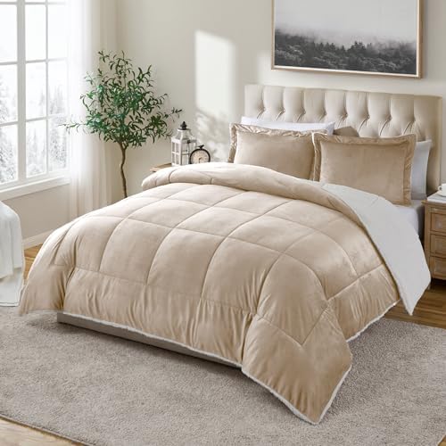 Cathay Home Twin Comforter Set - Ultra Soft Reversible Micromink and Sherpa