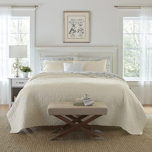 Laura Ashley Felicity Quilt Set King Ivory
