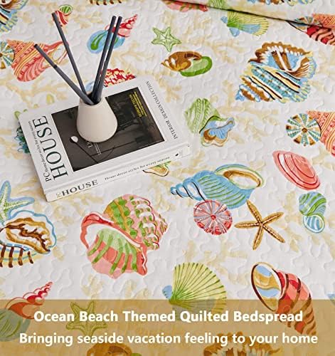 CHESITY Reversible Ocean Themed Beach Quilt Set