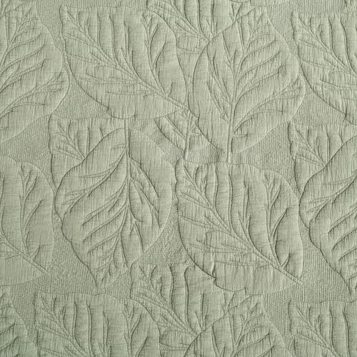 Texture Looms Cotton Quilt King Size Green Bedding Set