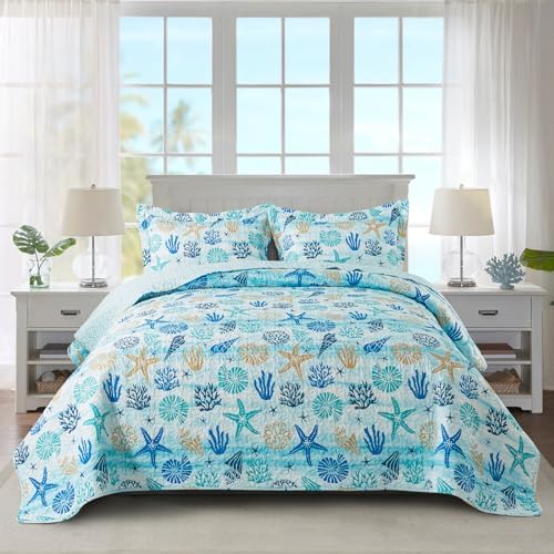 Travan Coastal Quilt Queen Size Set 1