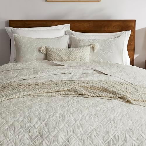 WDCOZY Beige Cotton Quilt Bedding Set