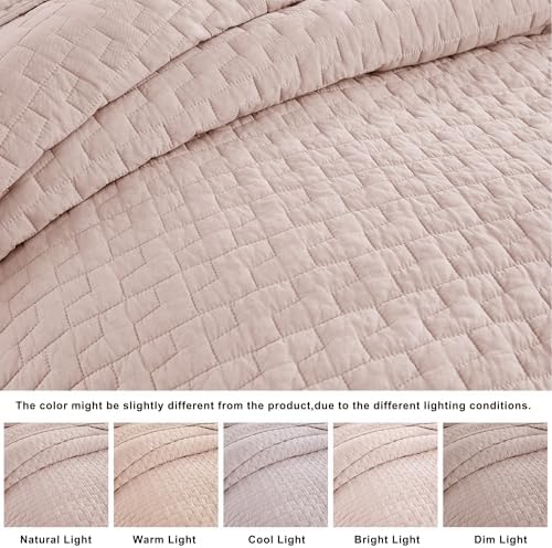 Palassio Pink Cotton Quilt Set Queen Size 3 Piece