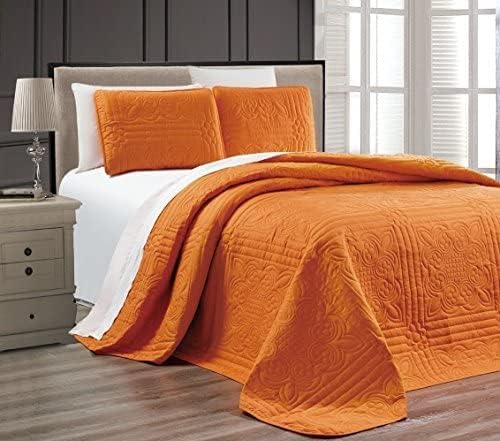Masterplay 3-Piece Oversize Orange Quilt Set