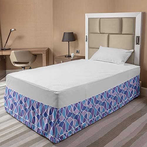 Lunarable Modern Elastic Bed Skirt with Abstract Mosaic Design 1