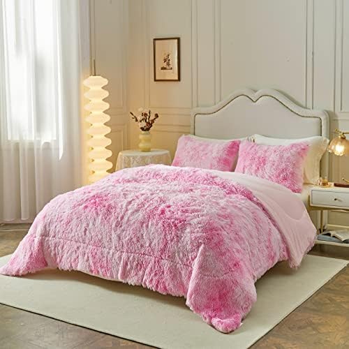 Wajade Plush Pink Comforter Set 3PC Full Size