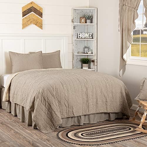 VHC Brands Sawyer Mill Ticking Stripe California King Quilt Set