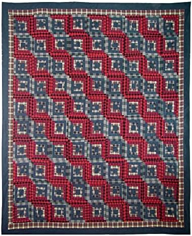 Blue Red Elegance Twin Quilt Set 5 Pieces