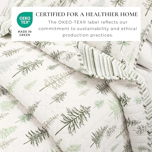 Great Bay Home 2-Piece Reversible Forest Cabin Bedspread Set