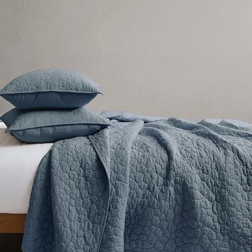RSHARE 100 Cotton Cal King Quilt Set Blue Grey 1
