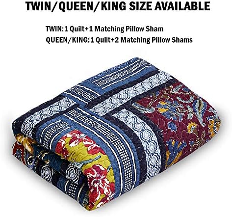 DECMAY Queen Size Quilt Set 100 Cotton Patchwork