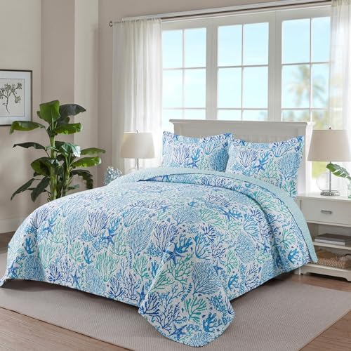 Travan Beach Quilt King Size Ultra Soft Fade Resistant Coastal Design