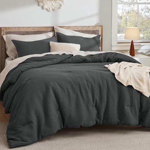Bedsure Waffle Comforter Set California King