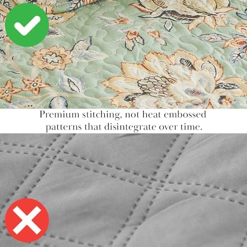 Southshore Oversized King Quilt Bedding Set 7-Pieces Sage Green