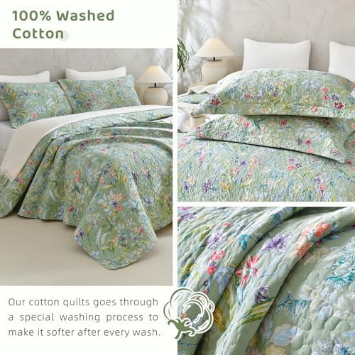 Sanracie 100 Cotton Oversized King Quilt Set 3Pcs